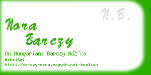 nora barczy business card